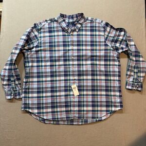 NWT $98 Ralph Lauren Classic Fit Plaid Preppy Classic Long Sleeve Shirt Men 3XB